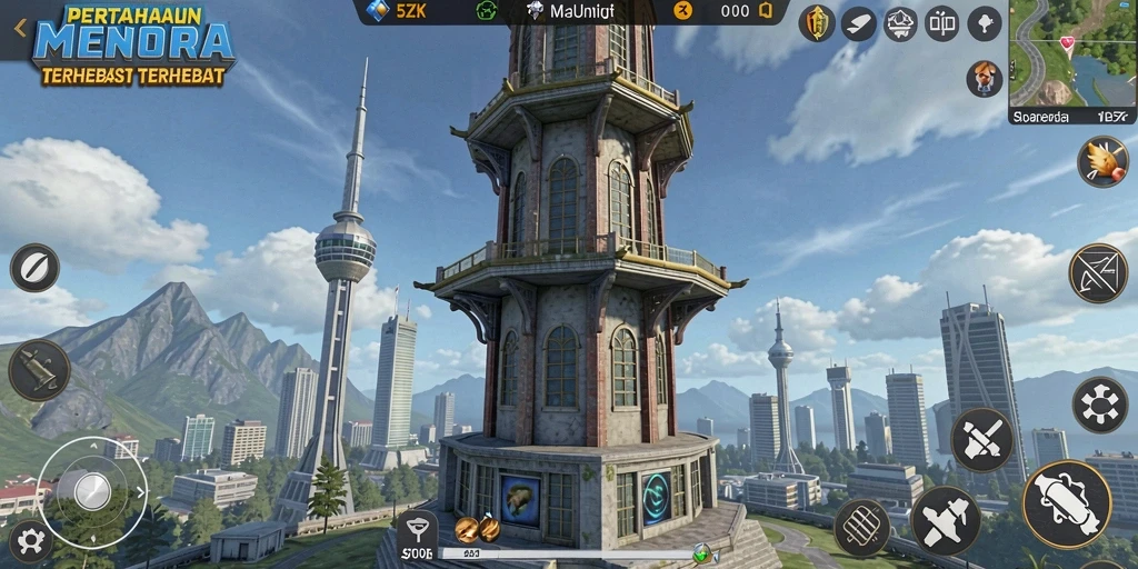 Tangkapan layar utama 5ZK menampilkan aksi gameplay Tower Defense yang mendebarkan.