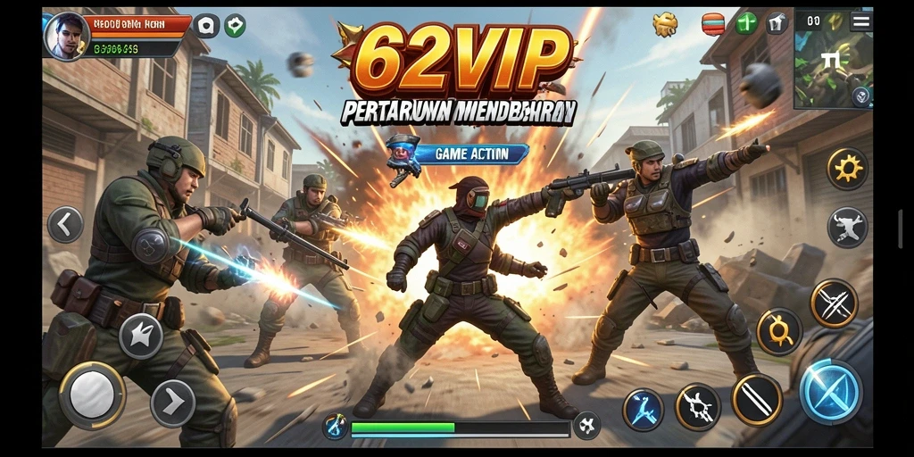 Gameplay penuh aksi dengan visual menakjubkan dalam 62VIP.