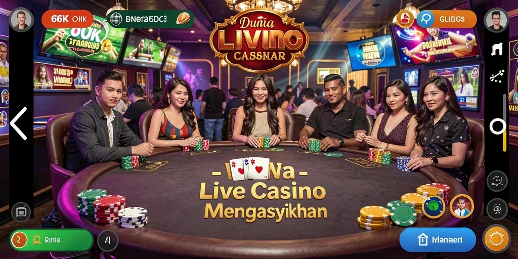 Screenshot gameplay 66K yang menampilkan dealer profesional dan interaksi langsung.