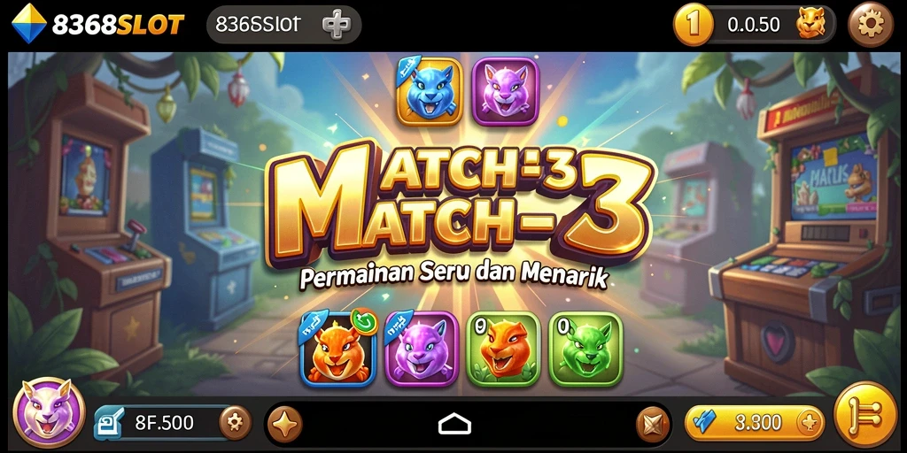 Gameplay seru dari 8368SLOT dengan elemen match-3 yang menantang.