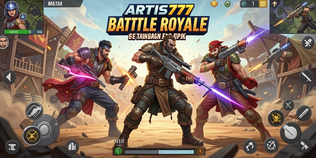 Tampilan mendebarkan dari pertempuran di ARTIS777 Battle Royale.