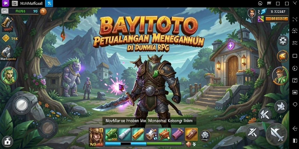 Screenshot utama BAYITOTO menampilkan pertarungan epik di dunia RPG.