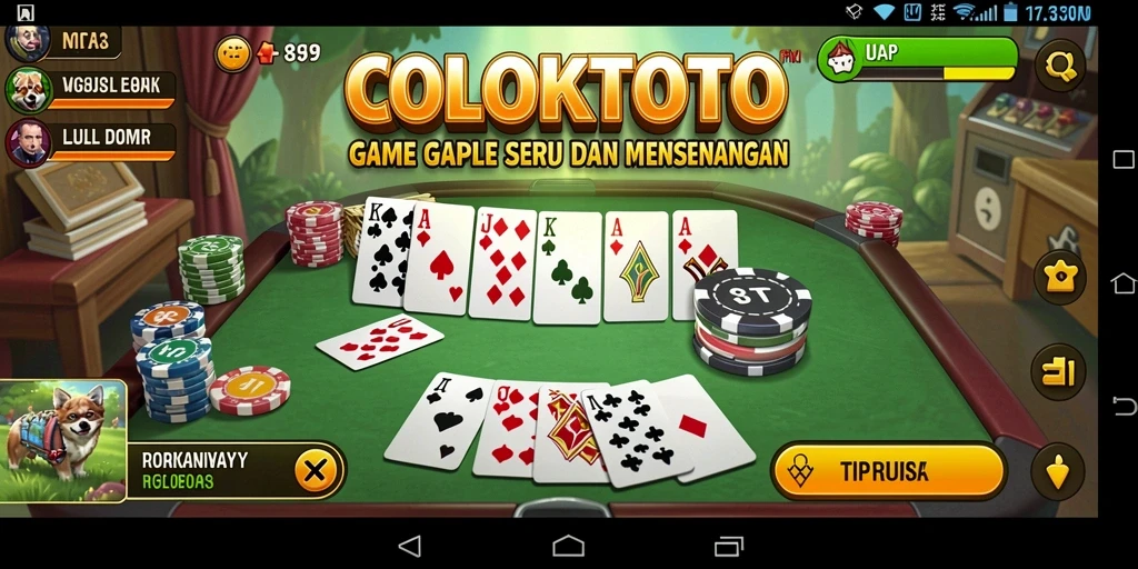 Tampilan permainan Gaple yang seru dan interaktif di COLOKTOTO.