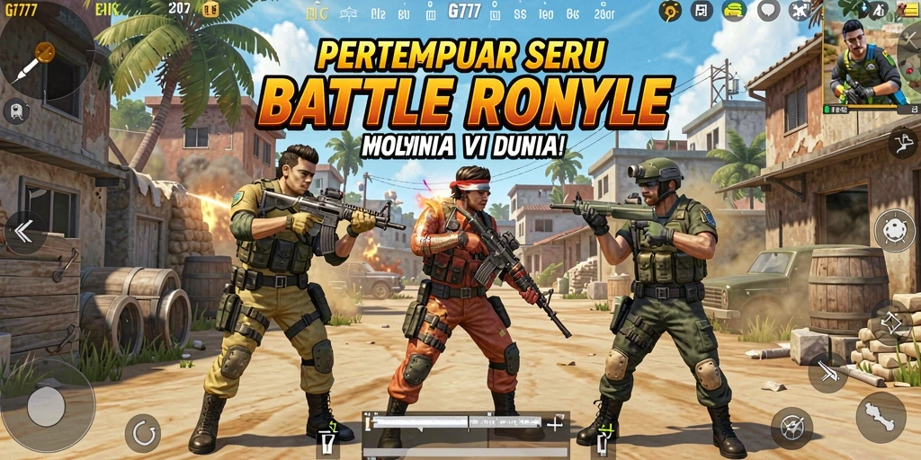 Screenshot GT777 menampilkan action gameplay seru dari Battle Royale.