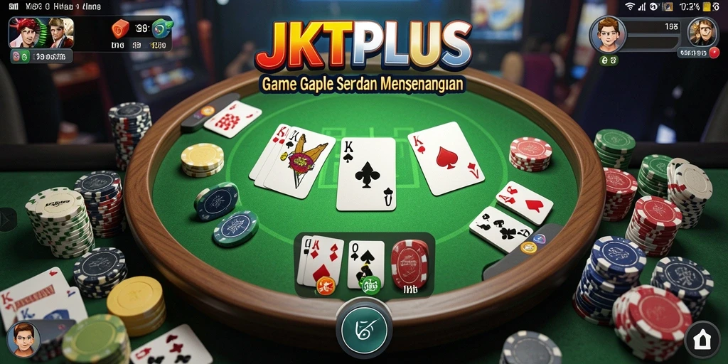 Screenshot utama menampilkan gameplay seru Gaple di JKTPLUS.