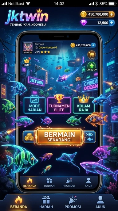 Tampilan halaman utama jktwin dengan berbagai kategori aplikasi.